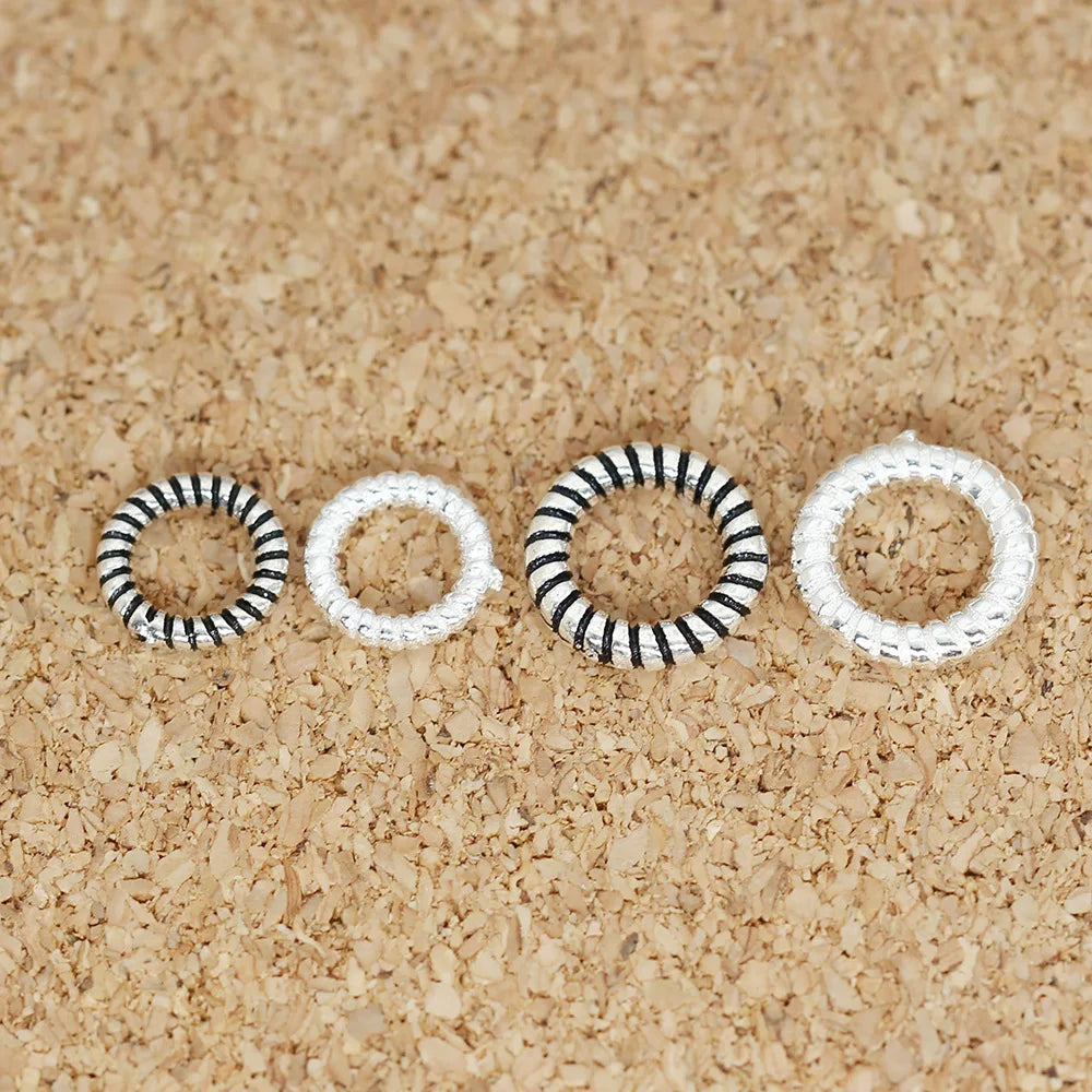 8mm 10mm Rope Closed Jump Rings for Jewelry Making 925 Sterling Silver Diy Connectors Split Rings