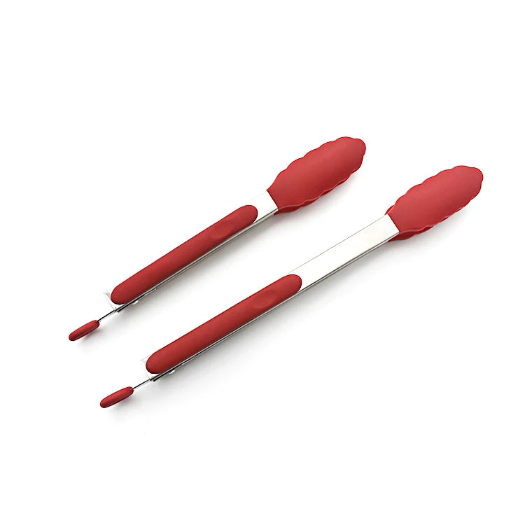 Kitchen Accessories Silicone Food Tong 9 Inch 12 Inch Spaghetti Tong Outdoor BBQ Steak & Bread/Salad Clip Home Clip Food Grade