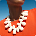 New Summer ZA Bohemian Handmade Red White Color Resin Water Drop Beaded Choker Necklace Bracelet Set
