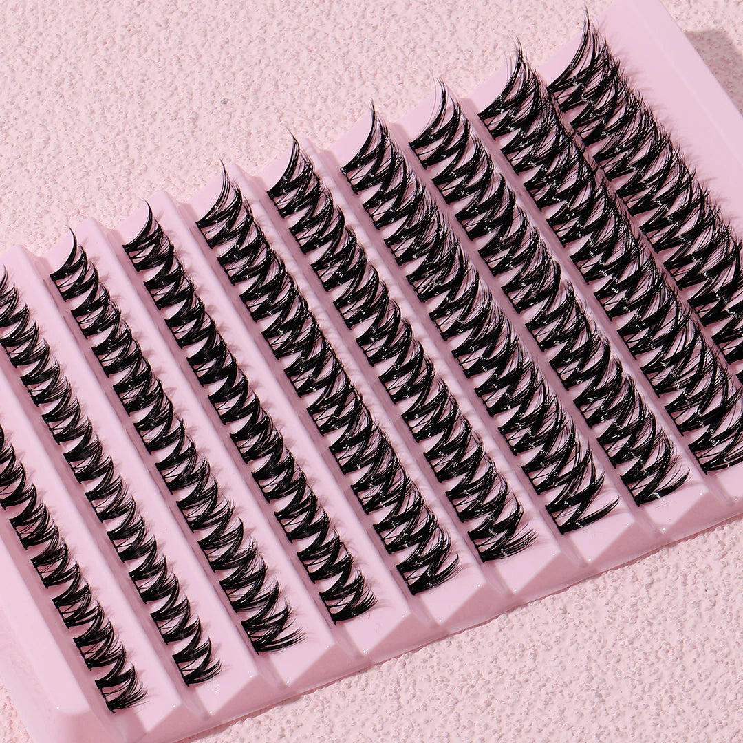 Private Label 3D Mink Individual Eyelash Extensions 25mm Thick Soft Synthetic Lashes Tray Natural Style Full Strip Makeup