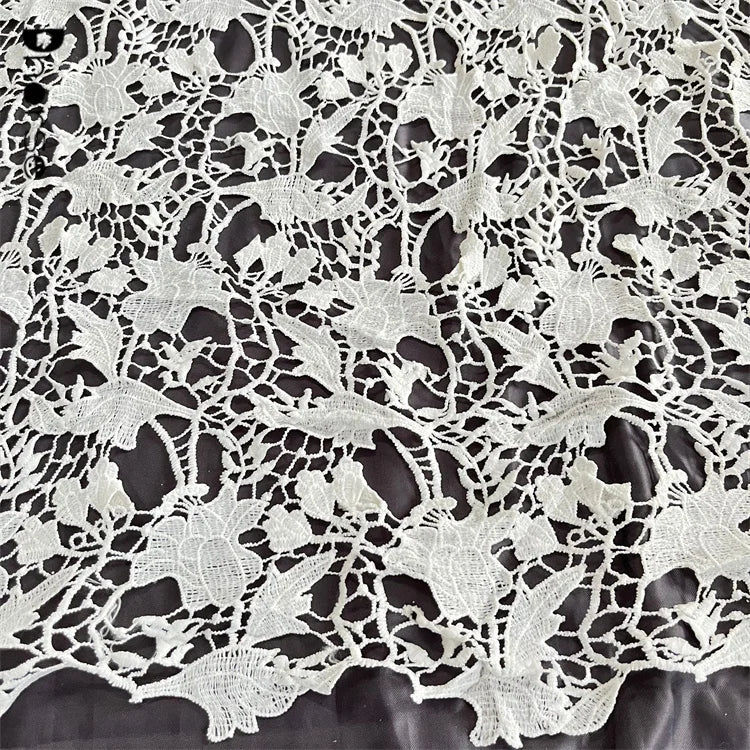 Latest Design Water Soluble Lace Fabric French Flower Chemical Lace Fabric for Dress