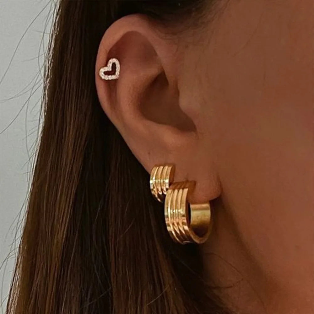 2022 New INS Stainless Steel Earrings Jewelry Designer Earrings Popular Brands 18K Gold PVD Plated Hoop Earrings Women
