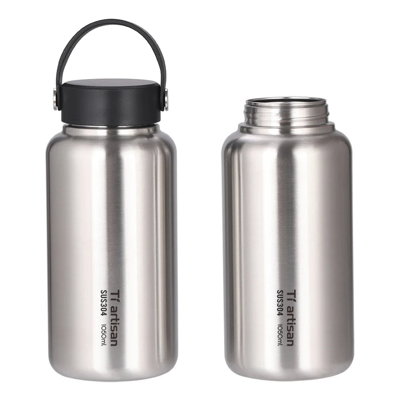 Camping Accessories Wide Mouth Stainless Steel Water Bottle Single Wall with Leak Proof Stainless Steel Water Bottle