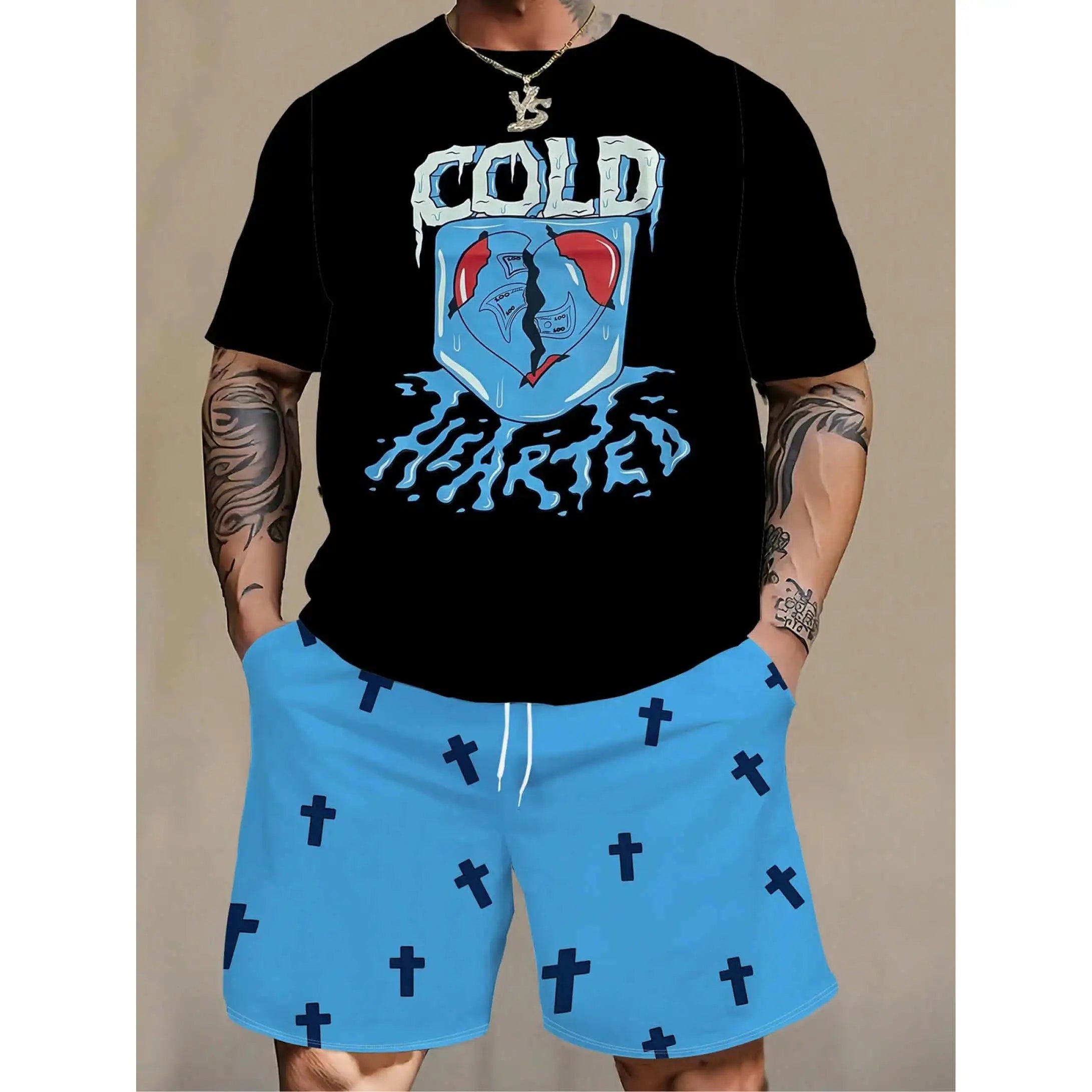 Low MOQ Men's Tee Sets with Cartoon & Slogan Prints - Hot Trendy Bulk T-Shirt Combos for Resellers