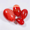 HY Wholesale Natural Different Gemstone Drilled Stone Red Agate Yoni Egg for Kegel Exercise Jade Eggs