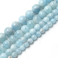 AA Grade Light Blue Natural Aquamarine Stone Beads 6/8/10/12MM Round for Jewelry Making DIY