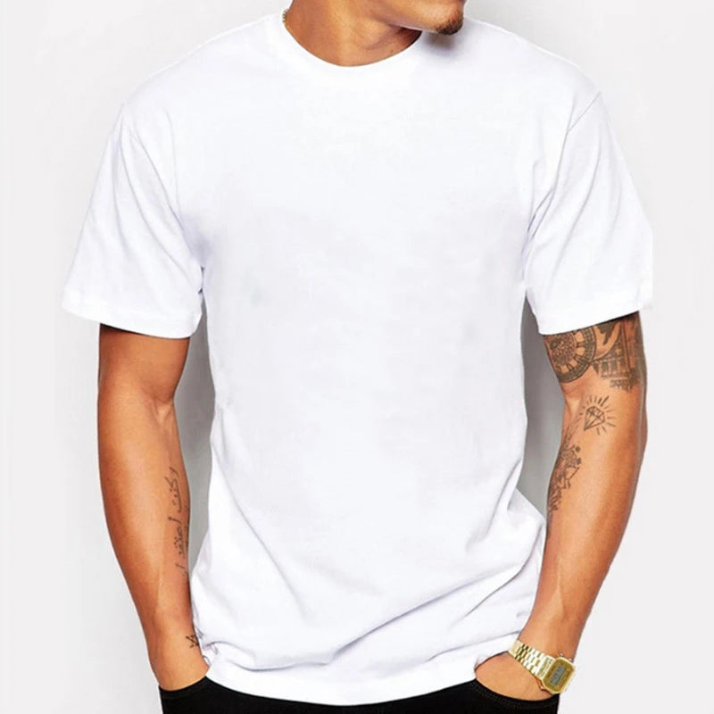Custom Tagless Blank Formal Woven Solid Men's T-Shirts for Printing 160g Fabric Anti-Pilling & Anti-Wrinkle