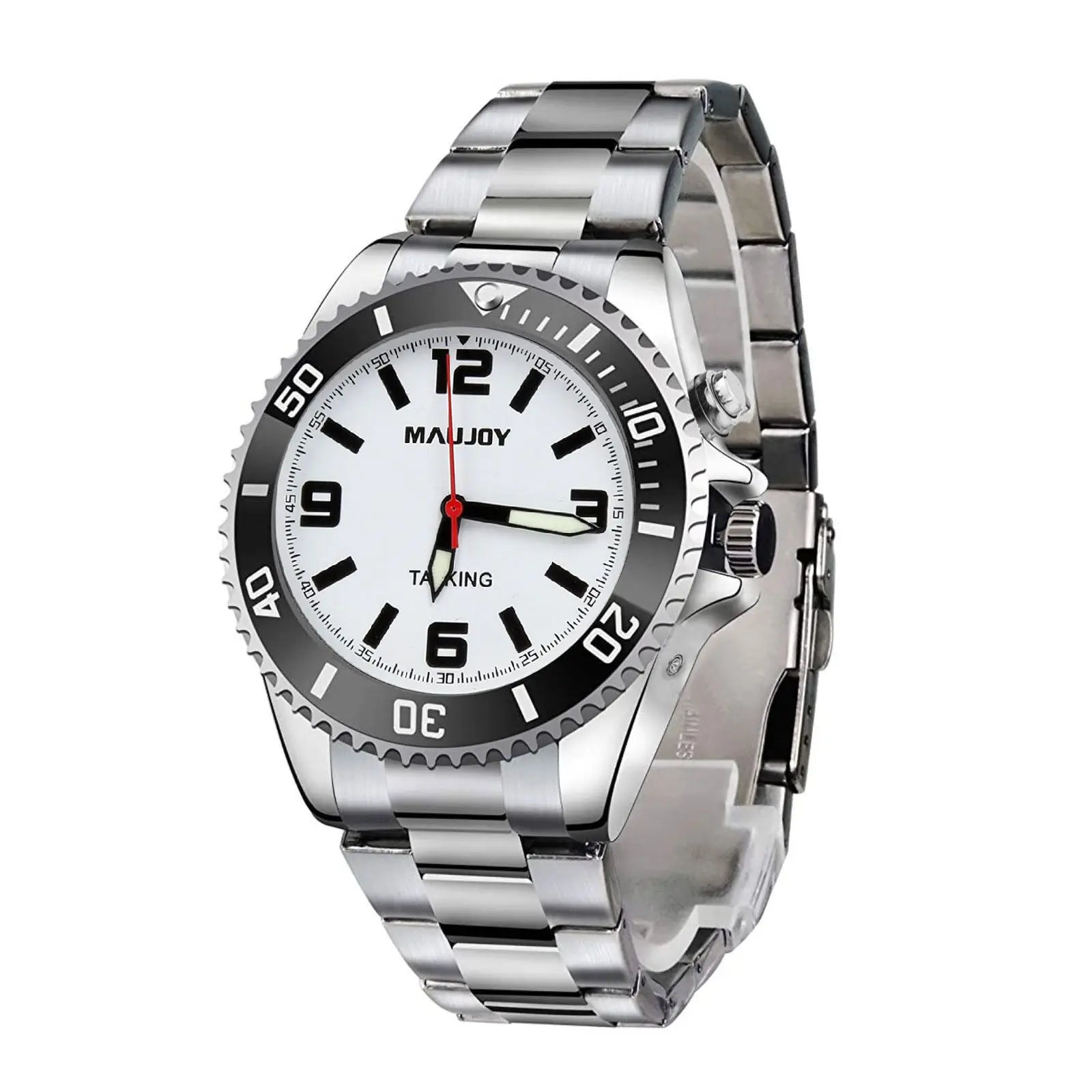 Stainless Steel Talking Watch for Seniors Talking Louder Analog Watch for Visually Impaired