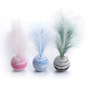 HelloWorld Eva Material Star Ball Interactive Pets Kittens Feather Toys Cat Accessories