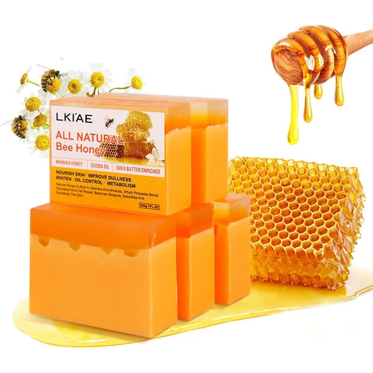 Wholesale Fast Whitening Manuka Honey Soap 200g Natural Handmade Anti-Acne Lightening Face Body Solid Soap for Dark Skin Tone