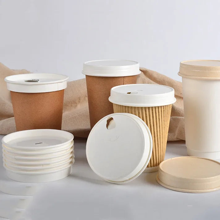 Custom Disposable Paper Cup Lid Cover Biodegradable Paper Pla Coffee Cup Lid