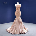 Jancember RSM67320 Designer pink Beaded Bridesmaid Appliques Sequined Mermaid Evening Dress