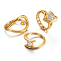 Popular New 18k Gold Stainless Steel Ring Fashion Trend Simple Irregular Ring Design Jewelry Love Titanium Steel Ring