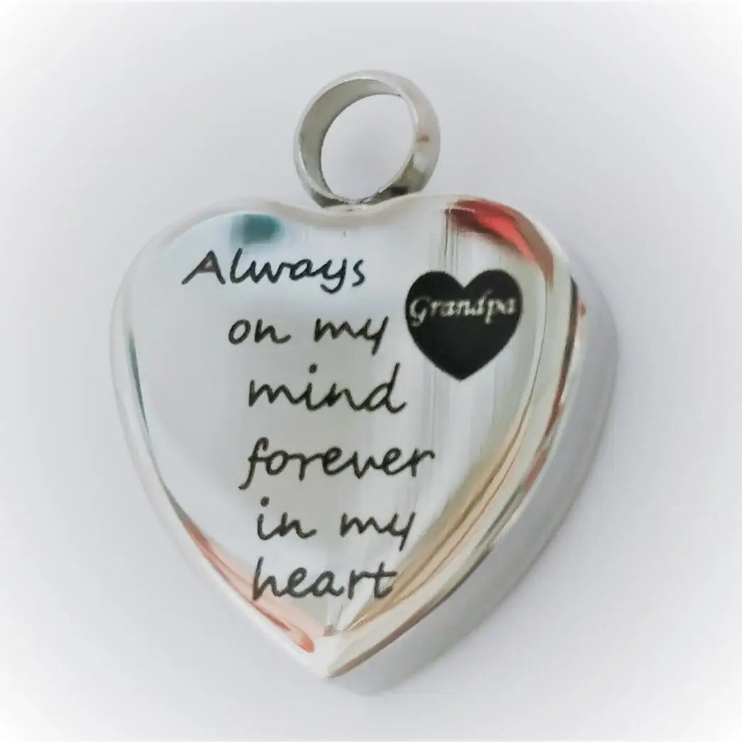 Stainless Steel Bigger Ash Chamber Heart Urn Pendant Cremation Heart Memorial Necklace Dad Keepsake Human Holder Mom Uncle Bro