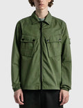 Custom Wholesale Top End Quality Streetwear Green Two Chest Pocket Zip up Long Sleeve Shirt for Men