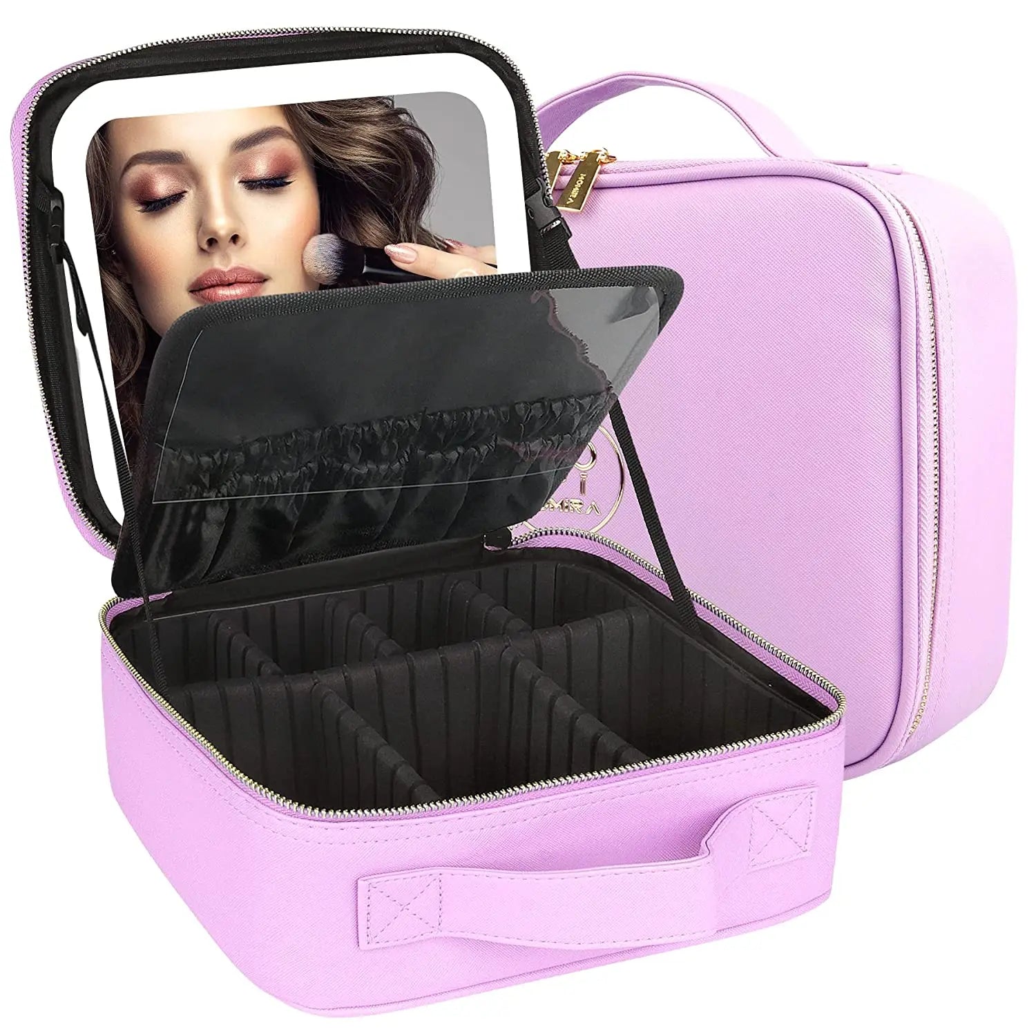 BSCI Factory Custom PU Travel Cosmetic Bag for Women Dot Pattern Style with Zipper Closure PVC Makeup Case Custom Printing