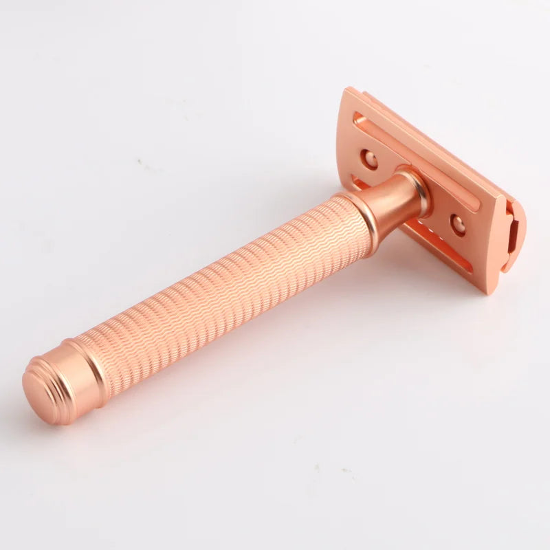 Wholesale Customized Logo Double Edged Blade Safety Razor Male Portable Face Shaver