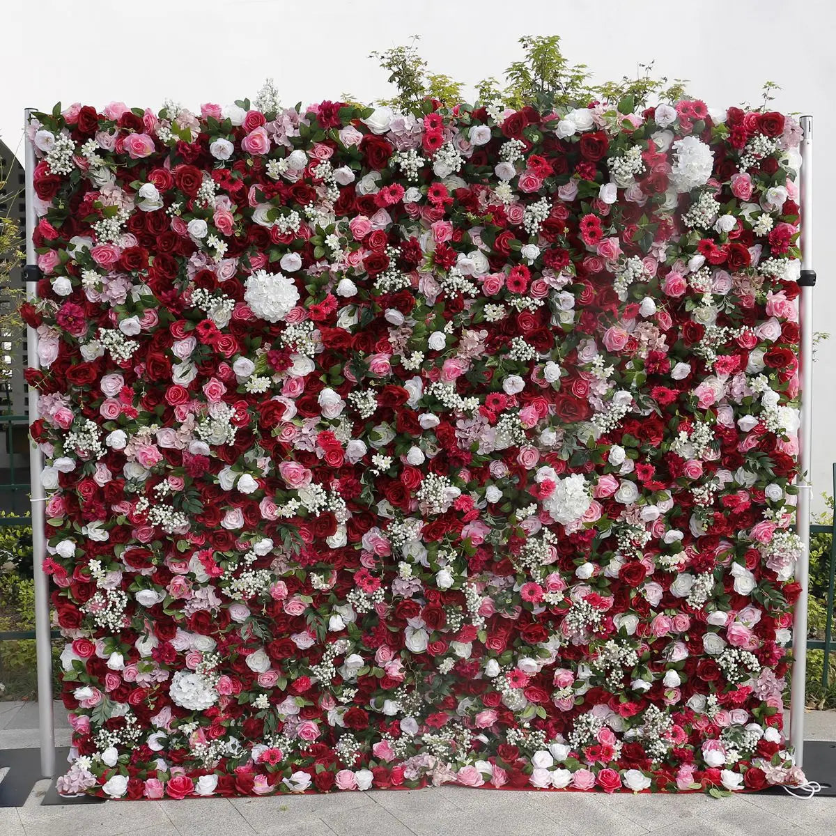 Custom 3D Cloth Floral Rose Backdrop for Wedding Christmas or Graduation Decor Artificial Panel Wall Flowers for Events