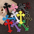 Custom Eco-Friendly Iron-on Sew-on Cross Patches Nonwoven Felt Embroidered with Sequins PVC for Hat Decorations
