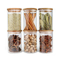 Stackable Large Spaghetti Pasta Kitchen Food Airtight Storage Glass Container Pantry Jars Set with Acacia Wood Lid