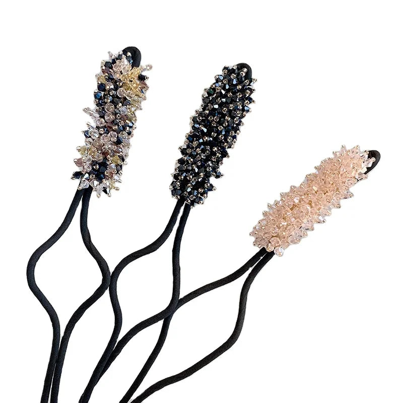 Korean Temperament Lazy Hair Pin Elegant Flower Bud Headdress on the Back of the Head