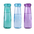 Hot Sale 420ml  Portable Diamond Glass Water Bottle pink Blue Green Purple Yellow Color Water Drinking Glass Bottle with Lid