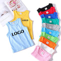 Fashion and Hot Sale Simple Design Kids Boys and Girls Cotton Sleeveless Vest Solid Color Tank Top With Custom Logo