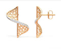 Hot Sale Earring Cubic Zirconia Swerve Twist Stud Earrings 18K Gold Plating Brazilian Fashion Stud Earring Jewelry