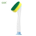 New Arrival Kitchen Cleaning Brushes Stylish Long Handle Plastic Dispenser with Sponge Design for Liquid Soap