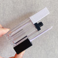 LZ Pack Stock 100pcs Spray Matte White Black 7ml Square Lipgloss Tubes Wholesale Custom Lip Gloss Tube Packaging With Wand