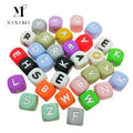 Bpa Free Colorful 12mm Square English Alphabet Focal Silicone Letter Beads for DIY Bracelet Jewelry Making