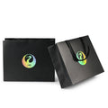 Holographic Paper Tote Bags Customized Gift Bags with Handle Premium Black Shopping Carrier Packaging Saco De Compras Retail Bag