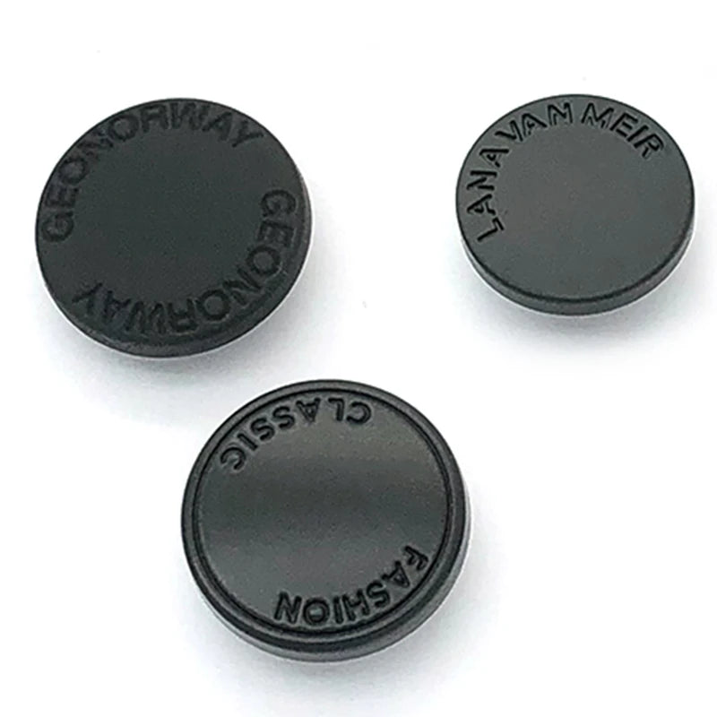Shishi Factory Custom Black Embossed Button With logo