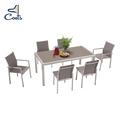 Discount Furniture Pour Restaurant 6 Seats Chaise Outdoor Table and Chairs Garden Dining Set