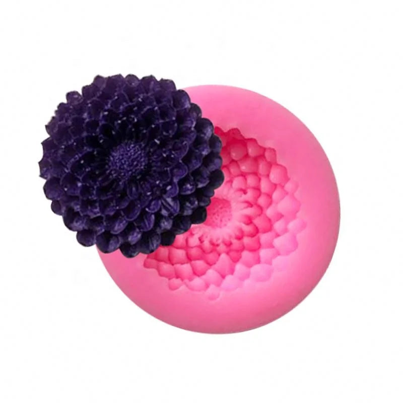 Hengya Silicone Mold Fondant Tools Cake - Silicone Baking Mold Decorating Round Chrysanthemum Mold Cake Decorating Tools