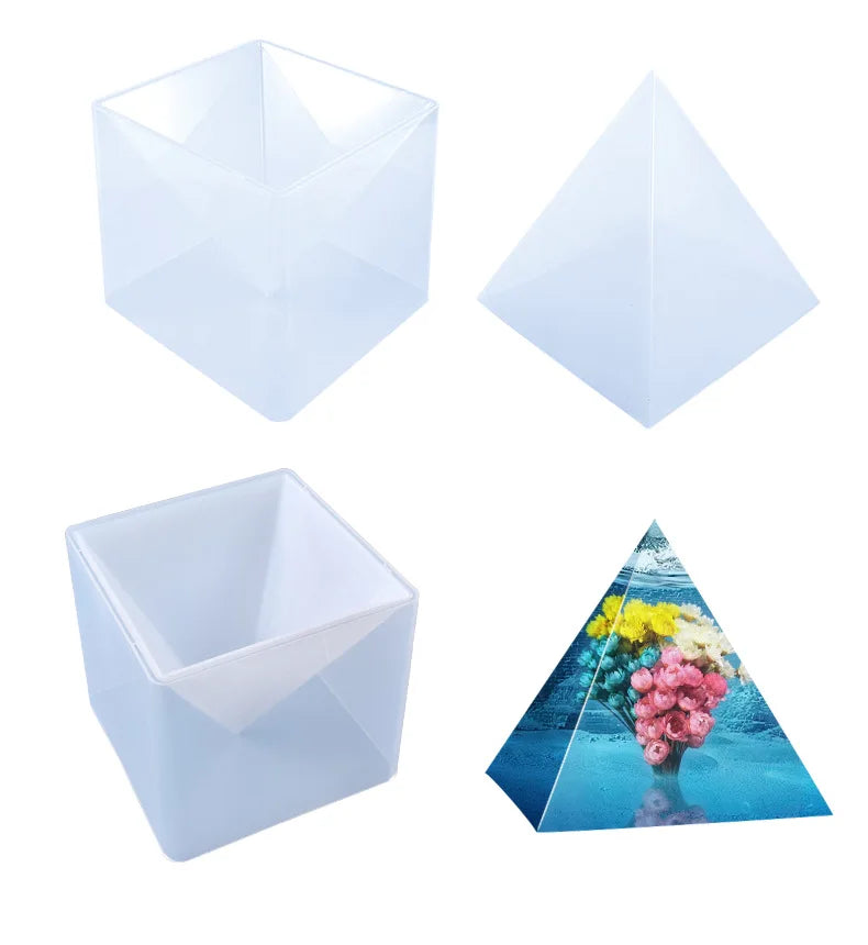 DIY Crystal Drop Hot Pyramid Silicone Mold Kitchen Supplies Silicone Mold Alphabet Epoxy Resin Pyramid Mold
