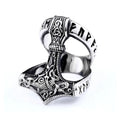 OAHLAN Custom Engraving Fashion Jewelry Rings Creative Vintage Viking Letters Stainless Steel Ring for Men Wedding Size 7-13