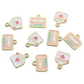 100pcs Enamel Charms Love Heart Envelope Charms Pendants for Jewelry Making Crafting Earring Pendant Necklace Bracelet DIY