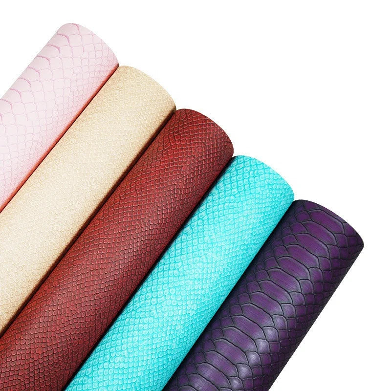 Synthetic Snake Skin Faux Leather Embossed Abrasion-Resistant Wrinkle Resistant Anti-Mildew PVC Lining Sofa Furniture Golf Bags