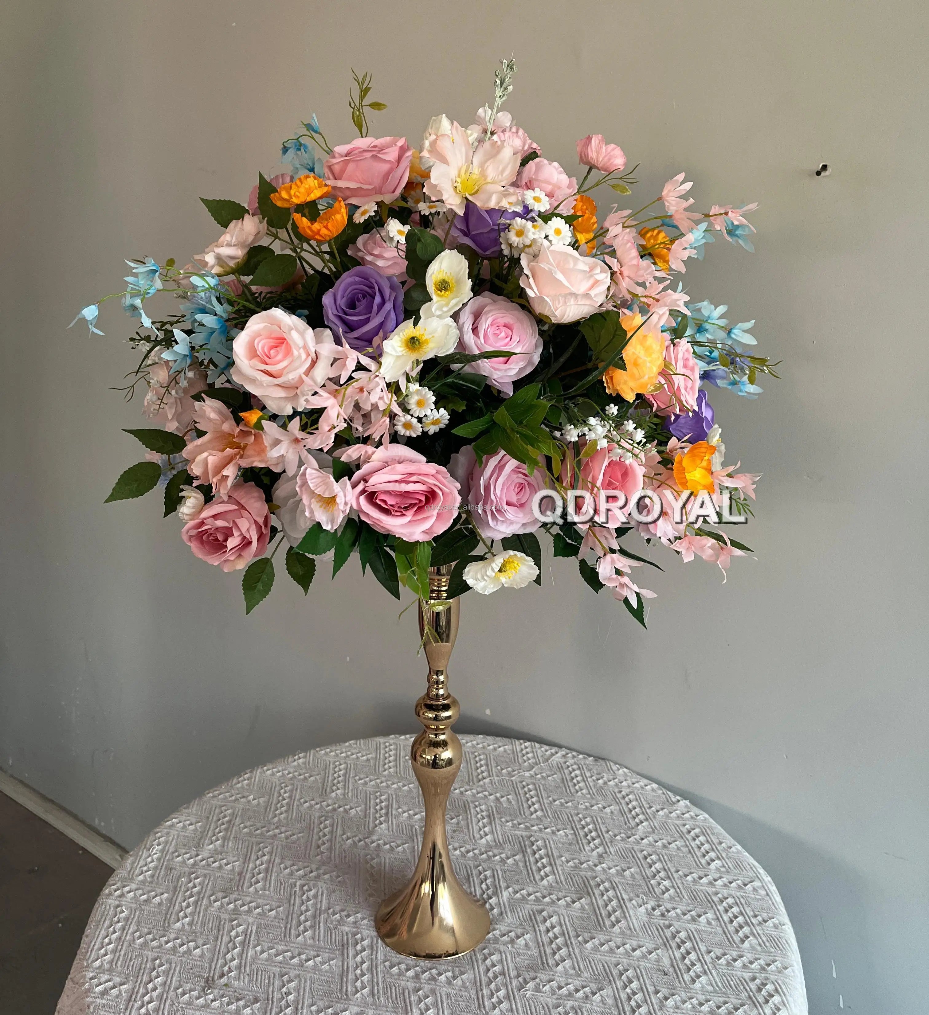 Colorful Silk Kissing Ball Flower Elegant Wedding Centerpiece & Table Decoration