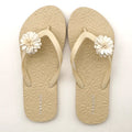 Hot Summer Sales Women's Lightweight Flat Flip Flops  Embossed  Rubber Beach Slippers with Floral Decoration for Beach Pool Use