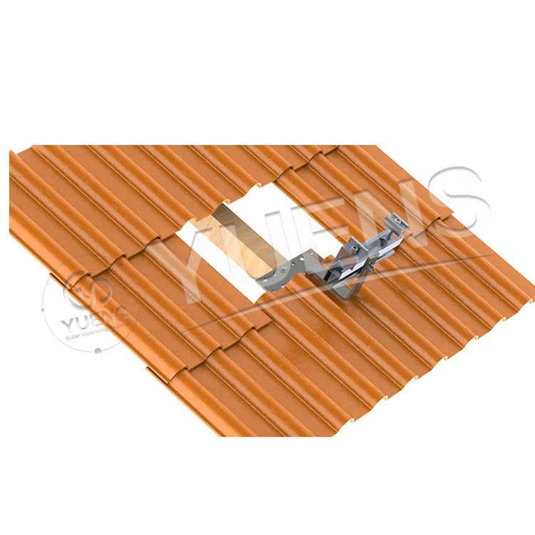 AL6005-T5 Yuens OEM Easy Install Solar Panel Pitched Hook Rail Kits Tile Roof Hook Solar Mounting System for Tile Roof ISO/CE Ce