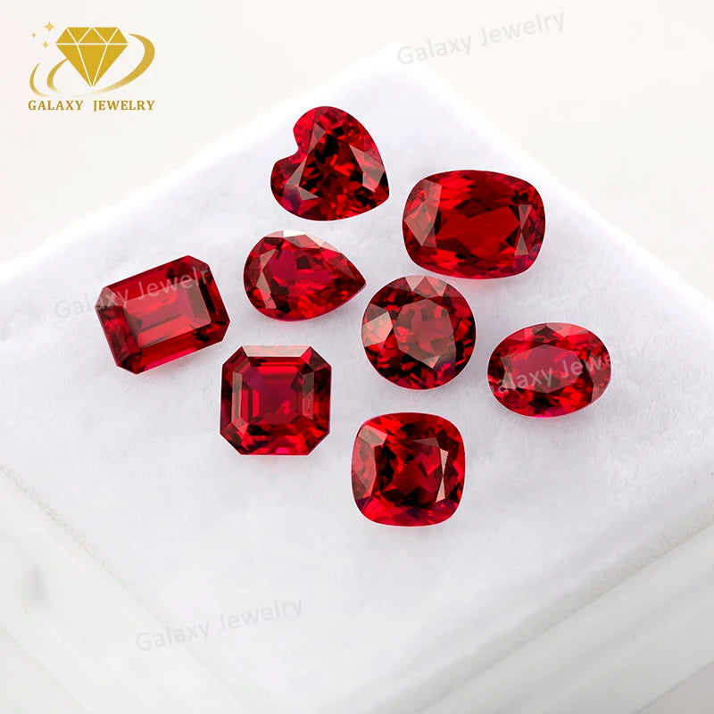 Wholesale Lab Grown Gemstone Round Oval Pear Emerald Cushion 1-5 Carat Pigeon Blood Red for Lab Grown Ruby Rings
