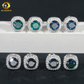 Pass Diamond Tester Iced Out Hip Hop Sterling Silver 925 Screw Back Colorful Moissanite Diamond Stud Earrings Men