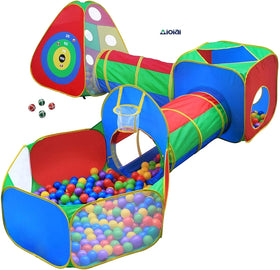 AIOIAI Large Tunnels Ball Pit Combo Unisex Sports Toy Play Tent Soft Folding Polyester Princess Pop House Eco-Friendly Safety