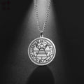 Protection Secret Seal of Solomon Jewelry Wealth Fortune Amulet Pendant Necklace Talisman Stainless Steel Necklace