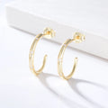 Peishang Women Fashion Gold Plated 925 Sterling SIlver Jewelry Cubic Zircon C Shape Stud Earrings Jewellery Vendor