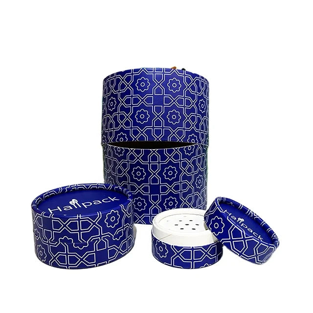 Hallpack Customized Round Tube Box for Dry Powder Cosmetic Package Paper Cylinder Packaging
