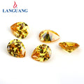 Wholesale Water Drop Cutting Pear Shaped Golden Yellow Rhinestones Loose Cubic Zirconia Rhinestones for Jewelry Accessories