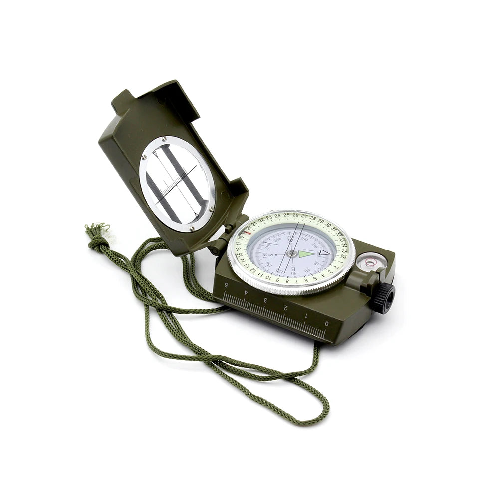 Multifunctional Nautical Navigation Compass Pocket Size Prismatic Lensatic Pointer Dial Display for Hiking Camping Survival